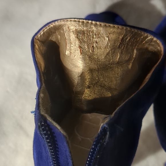 Elegant Blue Suede Women's Heels - Picture 2 of 4